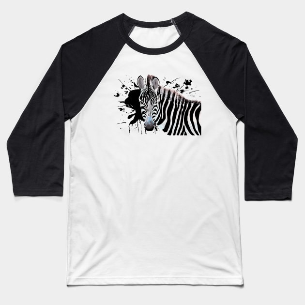 Zebra Baseball T-Shirt by lucafon18